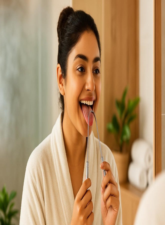 TerraToss Tongue Cleaner for Adults | Stainless Steel | Rust Free Tongue Scraper | Removes bad breath | Ideal for oral hygiene | Carefully designed | U-shaped (1) - Image 4